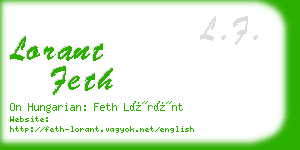 lorant feth business card